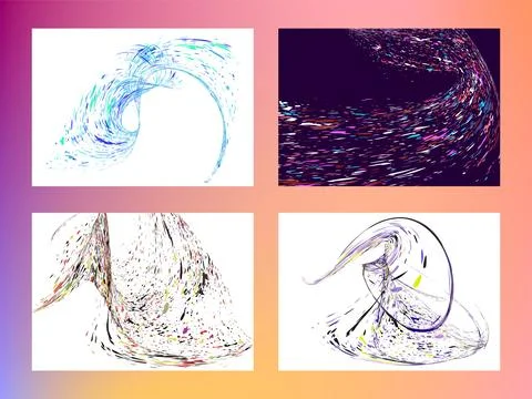Multi-colored dust particles and debris, paint splashes, strokes are carrie.. Stock Illustration