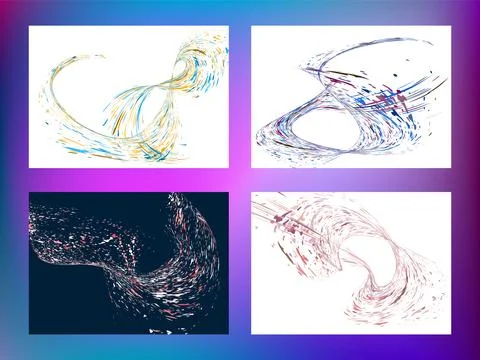 Multi-colored dust particles and debris, paint splashes, strokes are carrie.. Stock Illustration