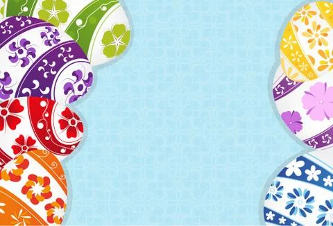 Multi-colored Easter eggs background Stock Illustration