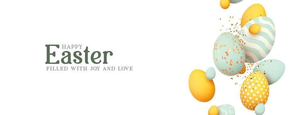 Multi-colored Easter eggs. Festive Easter background. Vector illustration Stock Illustration