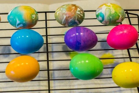 Multi Colored Easter Eggs Stock Photos
