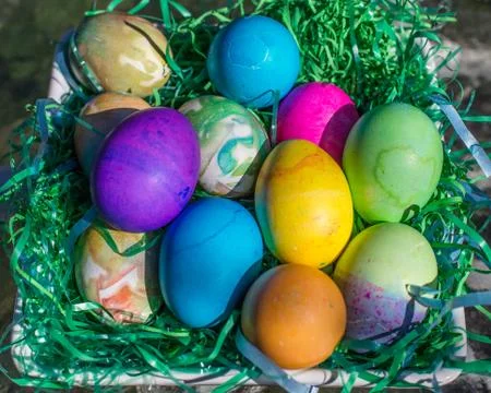 Multi Colored Easter Eggs Stock Photos