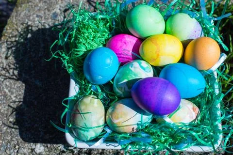 Multi Colored Easter Eggs Stock Photos