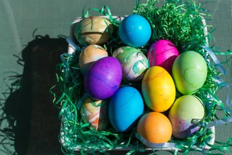 Multi Colored Easter Eggs Stock Photos