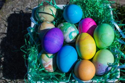 Multi Colored Easter Eggs Stock Photos