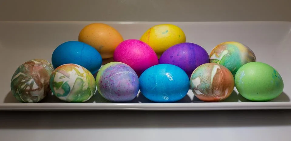 Multi Colored Easter Eggs Stock Photos