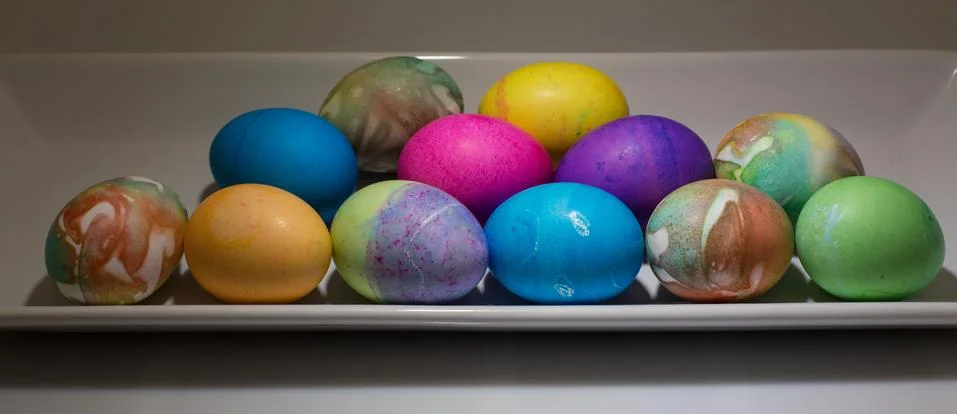 Multi Colored Easter Eggs Stock Photos