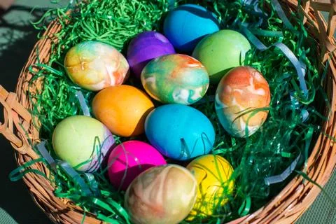 Multi Colored Easter Eggs Stock Photos