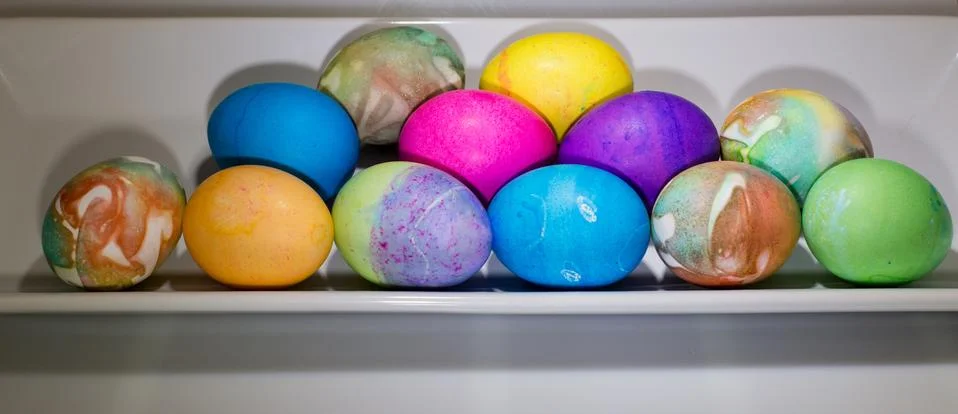 Multi Colored Easter Eggs Stock Photos
