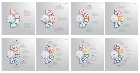 Multi-colored elements of a semicircle. Infographic templates. Stockillustratie