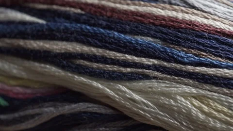 Multi colored embroidery thread extreme close up stock footage Stock Footage 98433903