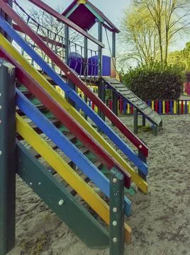 Multi-colored empty playground Stock Photos