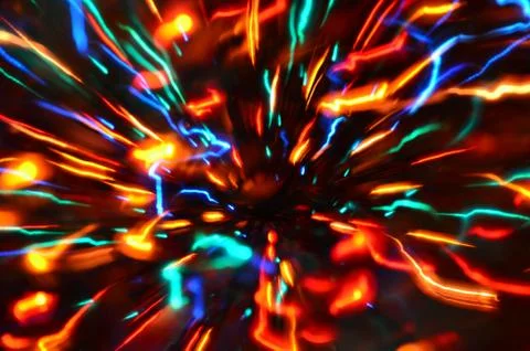 Multi-colored explosion of lights. Stock Photos