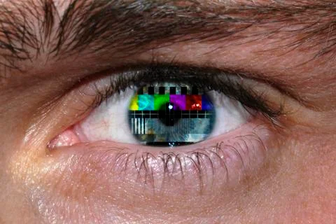Multi colored eye (tv test pattern) Foto stock