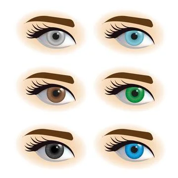 Multi-colored eyes with different pupils Stock Illustration