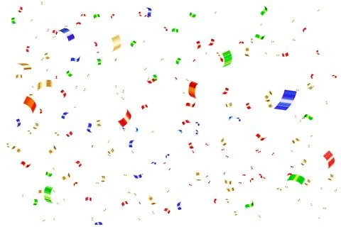 Multi-colored falling confetti. Festive illustration of a shining flying mash Stock Illustration
