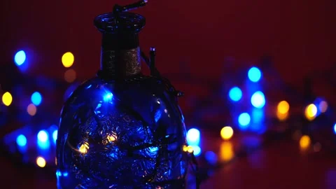 Multi-colored fast blinking lights and flashes on a blurred background Stock-Footage 168412369