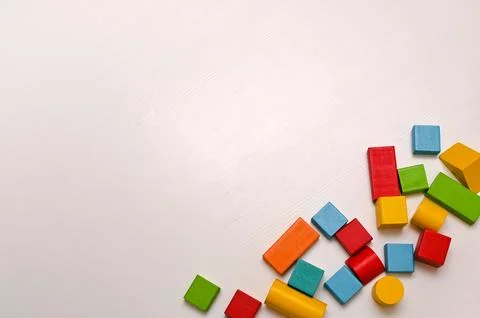 Multi colored figures of cubes, cylinders, pyramids. educational games for .. Stock Photos