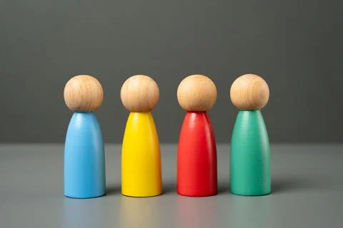 Multi-colored figures of people. Different personalities, interests and skill Stock Photos