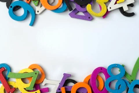 Multi-colored figures on a white background. 스톡 사진