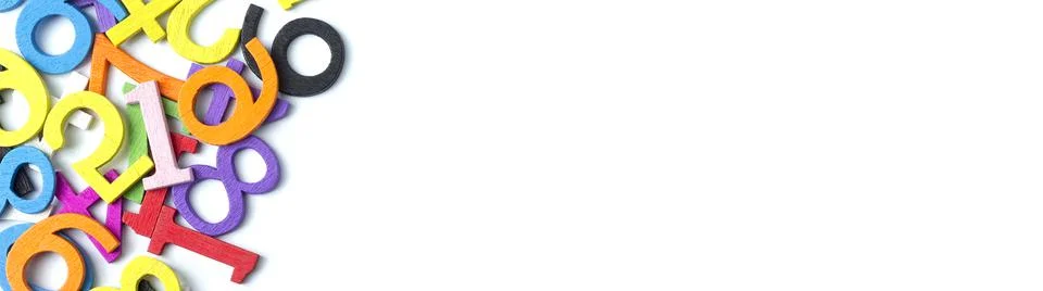 Multi-colored figures on a white background. Copy Space. Stock Photos