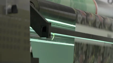 Multi-colored finished web moves along special conveyor 動画素材 295152016