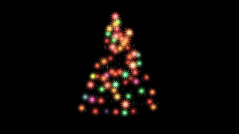 Multi-colored fires on a New Year's fir-tree Stock Footage 69742790