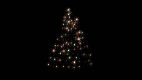 Multi-colored fires on a New Year's fir-tree Video stock 69742866