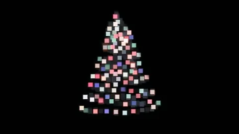 Multi-colored fires on a New Year's fir-tree Video stock 69743595