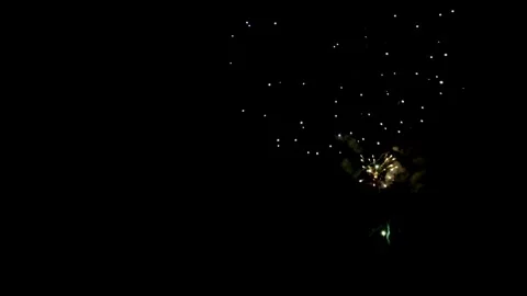 Multi colored fireworks exploding against a dark night sky Stock Footage 329676282