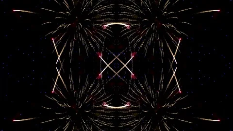 Multi-colored fireworks of silver pink and lilac color on a black sky Video stock 278185550