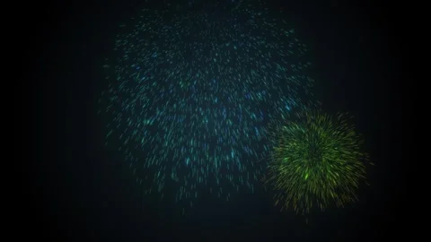 Multi colored fireworks, transparent background. New year's eve fireworks Stock Footage 308110556
