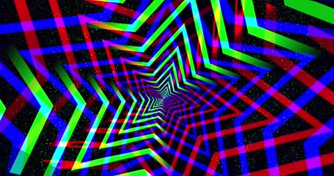 Multi-colored five-pointed star Stock Footage 264928282