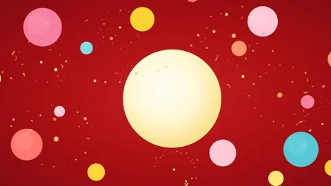 Multi-colored floating circles and small particles of different sizes scatt.. Stock Footage 346733509