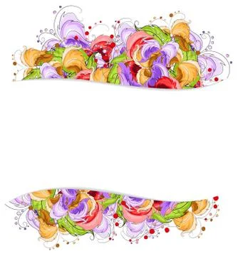 Multi-colored flowers frame Stock Illustration