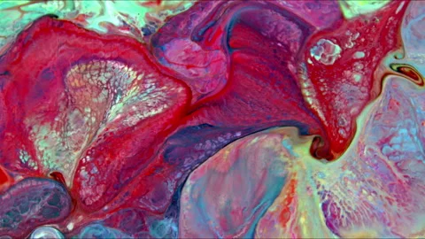 Multi Colored Fluid Marble Paint Movement Background 4 Stock Footage 284675530