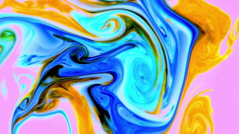 Multi Colored Fluid Marble Paint Movement Background 19 Stock Footage 285550246