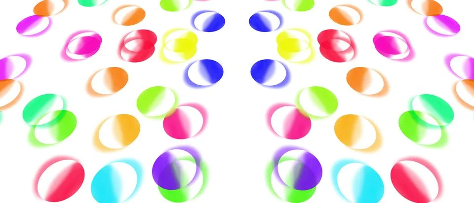 Multi colored flying drops blobs on white Stock Illustration