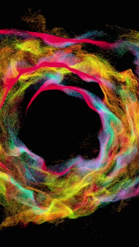 Multi Colored Fog Is Swirling In Black Space, Abstract 3d Video Stock Footage 246740668