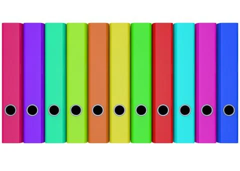 Multi-colored folders for files Stock Illustration