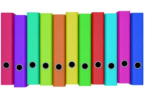 Multi-colored folders for files Stock Illustration