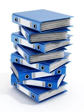 Multi colored folders stack. 3D illustration Stock Illustration