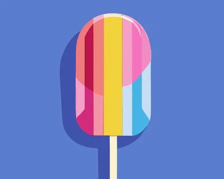 Multi-colored fruit ice for children. Stock Illustration