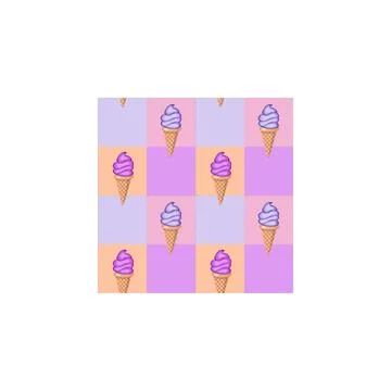 Multi-colored fruit ice cream in waffle cones. Seamless pattern. Stock Illustration