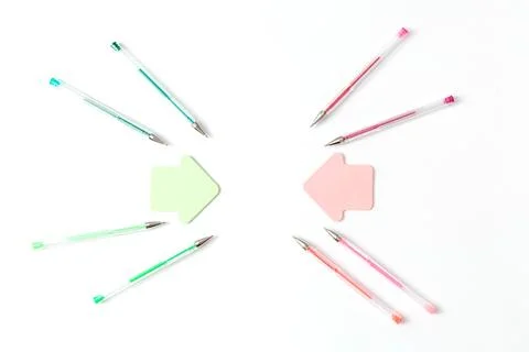 Multi-colored gel pens. Foto stock