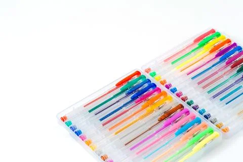 Multi-colored gel pens. Foto stock
