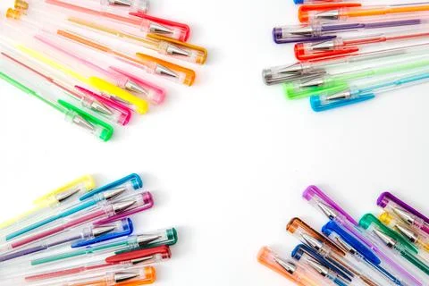 Multi-colored gel pens. Foto stock
