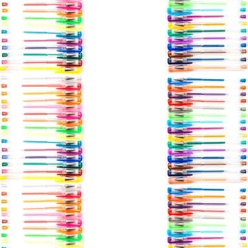 Multi-colored gel pens. Stock Photos