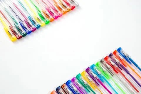 Multi-colored gel pens. Stock-Fotos