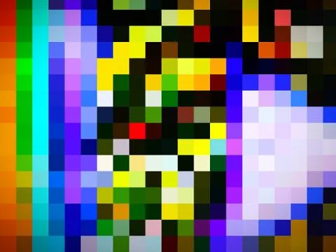 Multi-colored geometric pattern of squares and rectangles Stock Illustration